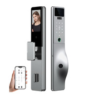 Serrure de porte intelligente à reconnaissance faciale 3D, empreinte digitale, mot de passe, carte IC, déverrouillage Tuya avec caméras doubles HD