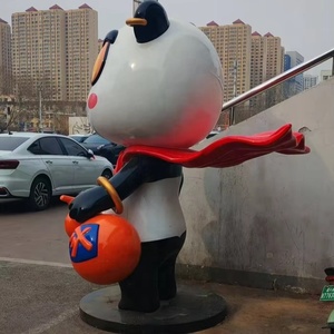 Escultura de Resina y Fibra de Vidrio de Diseño Personalizado, Tema de Animal de Dibujos Animados Creativo, <span class=keywords><strong>Panda</strong></span> Borracho de Bienvenida para Exhibición en Centros Comerciales y Bares - Product Image 4