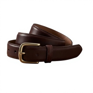 Cinturón de Cuero Vacuno Estilo Europeo, Resistente, Impermeable, Ecológico, para Hombre, Personalizable, Hebilla Cuadrada de Acero Inoxidable - Product Image 1