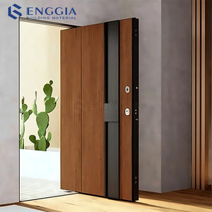 Amerikanischer Stil Zeitgenössische Massivholz-Eingangstür Haupteingang Holztüren Haustüren für Häuser Moderne Außen-Hauptpivottür - Product Image 1