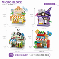 Ensemble de micro-blocs de construction personnalisés Scène de rue chinoise 190 pièces Jouet de construction DIY Mini kit de modélisme Cadeau éducatif pour enfants