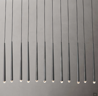 Lámpara de iluminación minimalista con cono de antorcha, lámpara de comedor, proyector moderno, candelabro largo de techo para el hogar, candelabro lineal de Aquitania de 60"