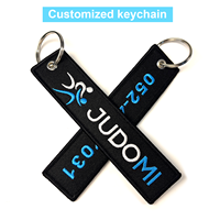 Porte-clés brodés personnalisés avec logo en gros pour souvenirs de voyage, cadeaux de mode et artisanat de jet tags en tissu personnalisés