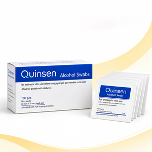 Toallitas de Preparación con Alcohol Isopropílico <span class=keywords><strong>al</strong></span> <span class=keywords><strong>70</strong></span>% Personalizadas, 100 Unidades por Caja, Envueltas Individualmente, Hisopos para Preparación de la Piel - Product Image 1