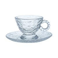 Service à Tasses en Verre avec Soucoupe pour Café et Thé, Coffret d'Emballage Personnalisable, Vente en Gros pour Mariages et Maison
