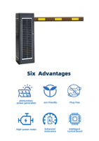 Barrière de stationnement solaire, barrière de stationnement à commande à distance, alimentation solaire, IP54, installation sans prise