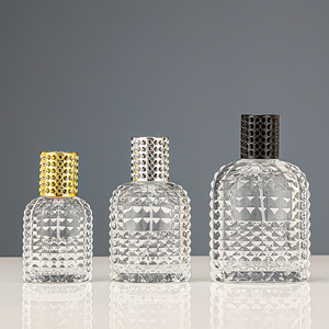 Botella de Perfume de vidrio transparente Pulverizador de bomba de forma especial portátil 30ml/50ml/100ml Botella vacía cosmética al por mayor - Product Image 1
