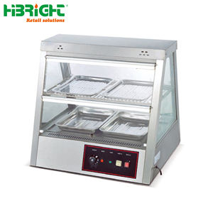 HIGHBRIGHT Réchauffeur électrique de comptoir ouvert à deux côtés à haute efficacité en acier inoxydable noir vitrine d'affichage de nourriture chaude 3.5kw - Product Image 6