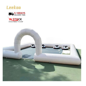 Piste de course gonflable blanche pour karts et voitures tamponneuses, aire de jeux gonflable extérieure pour enfants - Product Image 3
