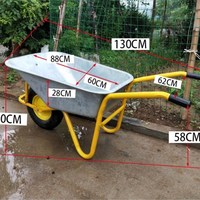 Carro de dos ruedas al por mayor, nuevos materiales, Cubo de suelo de jardín, carro de basura para construcción agrícola, carros de mano, carro