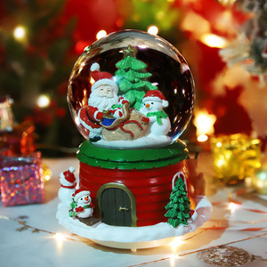 Boule à neige lumineuse festive avec Père Noël <span class=keywords><strong>et</strong></span> ours en résine, ornement de maison pour les fêtes <span class=keywords><strong>et</strong></span> cadeau saisonnier - Product Image 2