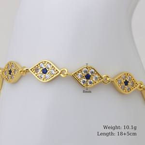 Nuevo y Moderno Collar con Colgante de Ojo de Diablo y Flor, Chapado en Cobre de 18K con Circonita, Estilo Europeo Americano, Resistente a la Decoloración, para Mujer - Product Image 2