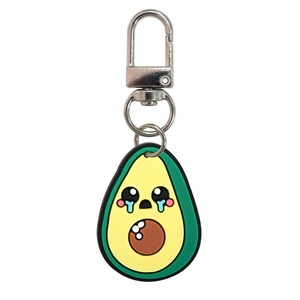 Porte-clés en PVC souple en forme d'avocat de dessin animé mignon avec mousqueton, pendentif de sac DIY, accessoires de clés décoratifs avec logo personnalisé, vente en gros - Product Image 6