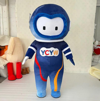 Kinqee s'ouvre avec un costume de mascotte bleu de robot de cosplay de mascotte 3d