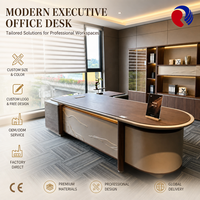 Bureau de Direction Professionnel avec Plateau Large, Panneau de Confidentialité Avant et Solutions de Mobilier de Bureau Sur Mesure