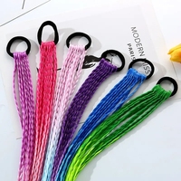 Petites filles enfant torsion tresses élastique cheveux corde élastique dégradé coloré tressé queue de cheval Extensions de cheveux pour les enfants