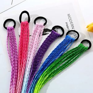 Bambine per bambini trecce elastiche elastici per capelli fascia di gomma sfumato colorato treccia coda di cavallo extension per i bambini - Product Image 6