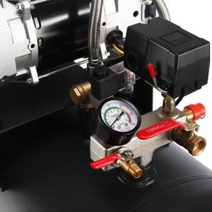 ضاغط هواء صامت 120 لتر/200 لتر خالي من الزيت احترافي للمصانع 220 فولت 380 فولت 1500 واط * 4 محمول بمحرك هواء يعمل بالغاز ومبرد بالهواء - Product Image 2