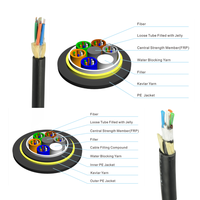 Kabel Serat Optik ADSS MultiMode SM Fibra 4 8 12 24 48 Core untuk Luar Ruangan, Kabel Serat Optik ASU Micro ADSS Udara, Jaringan IP FTTH