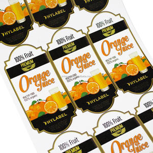 ملصق شعار لزجاجة العصير، ملصق مقاوم للماء، ورق لاصق، طباعة ملصقات للزجاجات، ملصق تغليف لزجاجات الطعام - Product Image 4