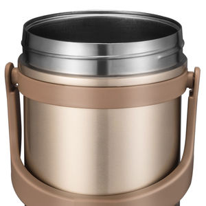 Termo sellado al vacío negro tarro de comida frasco doble pared térmica inoxidable fiambrera comida termo - Product Image 5