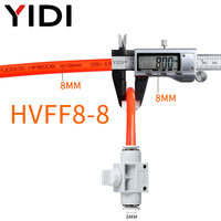 HVFF métrique pneumatique 4mm 6mm 8mm 10mm raccord de tuyau d'air Push Fit dans les raccords de tuyau connecteur rapide commande manuelle vanne d'arrêt