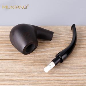 Muxiang Wooden Tobacco Pipe Bent Shape 9mm Mortise And Tenon Mouthpiece Solid Wood Smoking Pipe - Product Image 3