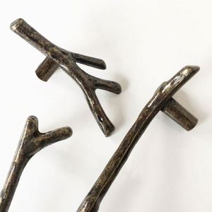 WEKIS New Arrival Vintage Dresser Pulls and Retro <b>Knobs</b> Handles Kitchen Handles <b>Black</b> Knurled Long Handle for Wardrobe - Product Image 3