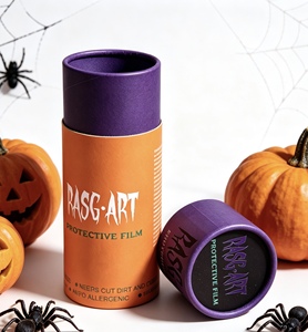 Tubo de Papel Biodegradable Impreso Personalizado, Caja de Cartón Cilíndrica Personalizable de Tamaño Completo para Empaque de Dulces de Halloween y Navidad - Product Image 2