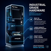 Borne de paiement libre-service avec écran tactile LCD, lecteur de carte bancaire, borne de paiement automatique pour parking commercial