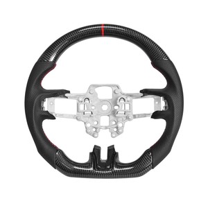 สำหรับ <span class=keywords><strong>Mustang</strong></span> ecoboost/g/shelby GT350/GT350R 2018-2021ส่วนประกอบพวงมาลัยคาร์บอนไฟเบอร์พื้นแบนการปรับแต่ง - Product Image 1