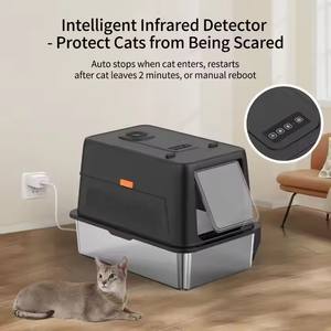 Großes, hochseitiges Katzen-Katzen toiletten gehäuse mit Kapuze Leicht zu reinigende Geruchs kontrolle mit Deckel-<span class=keywords><strong>Kitty</strong></span>-Katzen toiletten zubehör - Product Image 3