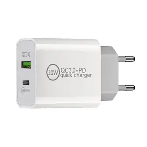 Cargador rápido de calidad superior Pd Usb C Usb a Travel 30W Dual Port Socket UK EU US Wal Cargador para teléfono