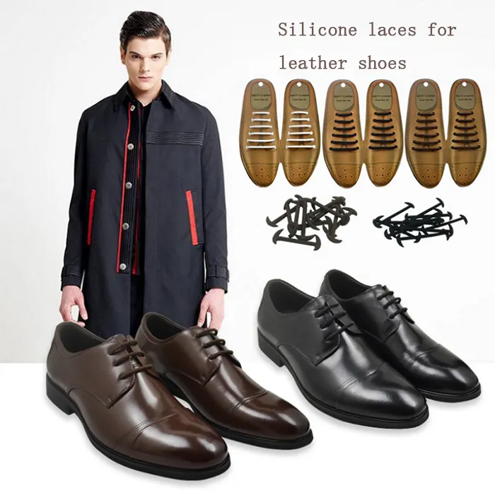 Melenlt – lacets élastiques en Silicone pour chaussures en cuir pour hommes et femmes
