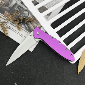 Ker shaw LEEK <b>1660</b> Purple DIY OEM Aluminum Alloy Handle 8Cr13MoV Blade Folding Hunting Knife Outdoor Camping EDC Tool Hiking - Product Image 4