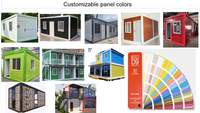 Maison préfabriquée en conteneur de 20 pieds avec mur en verre, terrasse sur le toit, bureau, studio, isolée en acier, moderne, personnalisée OEM ODM