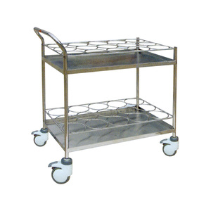 รถเข็นน้ำสแตนเลส 304 ยี่ห้อ Kangli Medical ขนาด 800x500x930 มม. 2 ชั้น ล้อเลื่อนเงียบ วัสดุแผ่นเหล็กแข็งแรง - Product Image 3