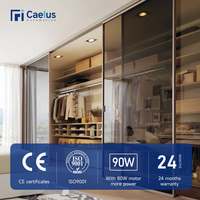 Caelus perfil de aluminio moderno semiautomático armario deslizante vidrio lujo partición pared puertas correderas abridor para Baño