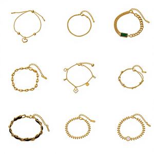 Bracciale All'Ingrosso da Donna con Catena a Serpente in Acciaio Inossidabile Placcato Oro 18K di Alta Gamma, Gioiello Alla Moda Che Non Sbiadisce con Zirconi da Regalo - Product Image 1