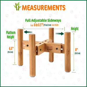 ชามอาหารสุนัขไม้ไผ่สูง9นิ้วแบบปรับได้สำหรับ<span class=keywords><strong>มด</strong></span>พันธุ์กลาง - Product Image 6