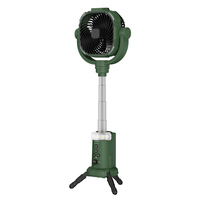 Ventilateur de camping oscillant automatique 16000mAh homologué FCC, support réglable en hauteur, ventilateur pliable, directement de l'usine pour l'Amérique du Nord