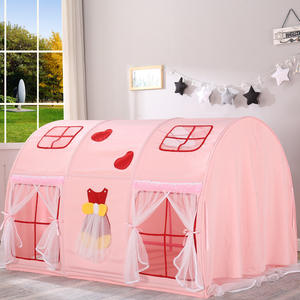 От 4 до 6 лет детская кровать палатка Крытый игровой дом мальчик девочка замок двухъярусная кровать синий и розовый игрушечный тент - Product Image 2