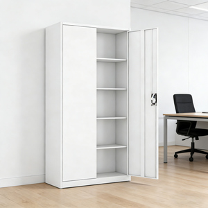 Armoire de classement en acier grande capacité avec serrure et système d'étagères réglables flexibles - Product Image 1