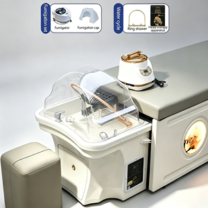 Lit de lavage de cheveux multifonctionnel avec bac de spa pour la tête, circulation d'eau et table de massage pour salon de beauté - Product Image 3