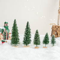 Lot de 5 mini-sapins de Noël artificiels en neige simulée, décorations de table et vitrine intérieures