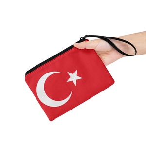 Pochette zippée personnalisée drapeau turc, sac à main, porte-monnaie, sac portable de haute qualité, cadeau pour femmes et hommes, prix bas, vente en gros d'usine - Product Image 3