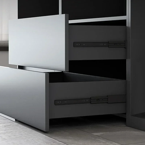 Meuble de machine à laver sur mesure de luxe, personnalisé, moderne et minimaliste en PVC, avec évier intégré. - Product Image 4