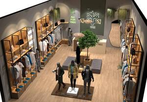 Custom Metal <b>Wall</b>-Mounted Clothing Rack | Boutique <b>Display</b> Fixtures | Factory Shop Furniture | One-Stop Clothing Store Service - Product Image 2