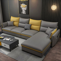 Sofá moderno de espuma en forma de L de alta calidad-Sofá de tela de esquina seccional modular de 3 plazas para sala de estar