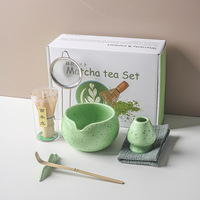 MRK 4-8 pièces OEM ODM Kit de préparation du thé Matcha, Ensemble d'outils Matcha, Support pour Chasen, Bol en céramique, Fouet en bambou, Accessoires